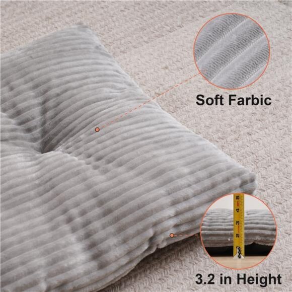 Large Dog Bed 23x18 inch Plush Soft Dog Cage Bed Washable Dog Mat with Non-Slip - Picture 4 of 7